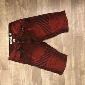Men's Red Biker Jeans